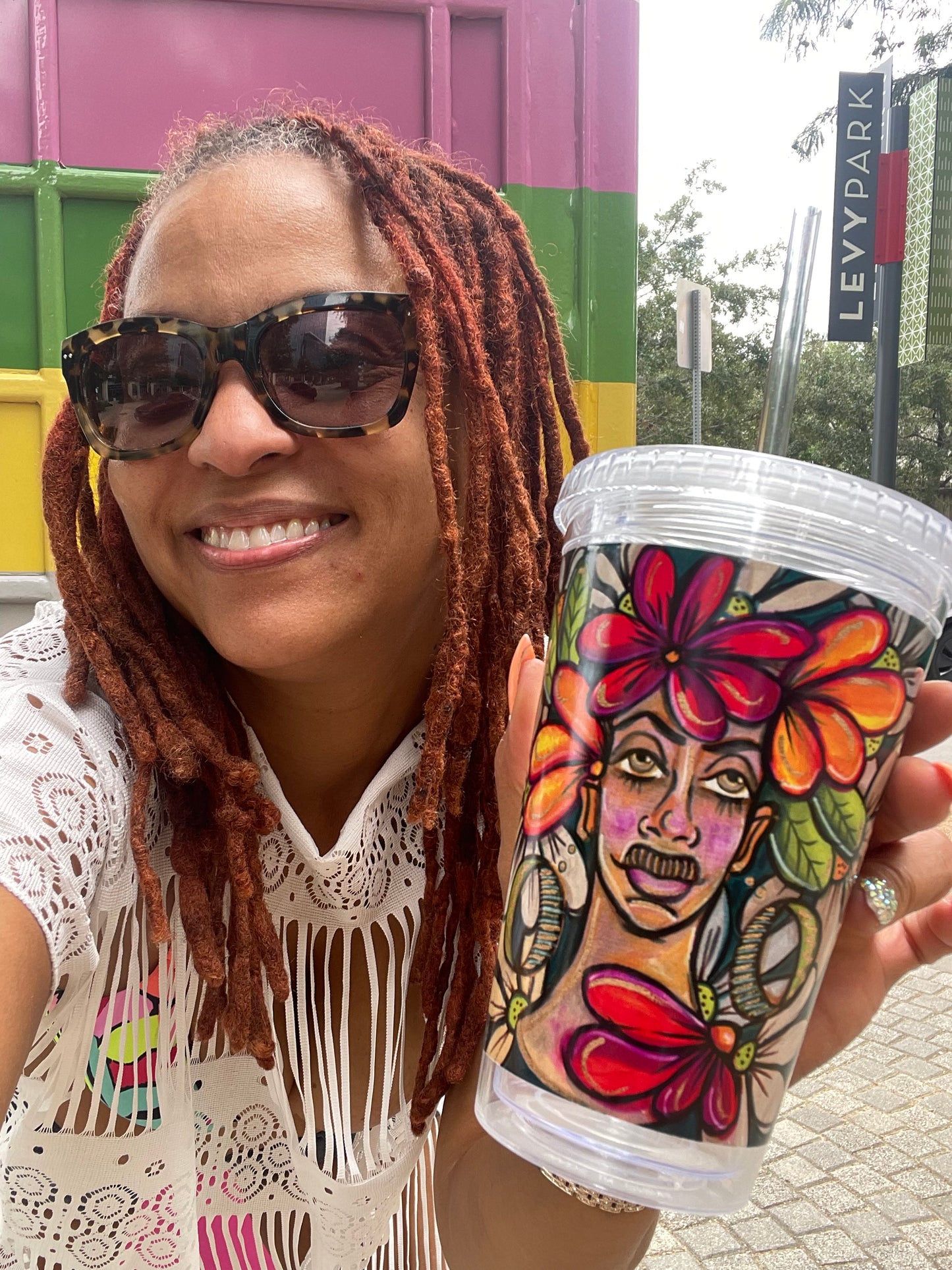 Floral Forest Clear plastic tumbler