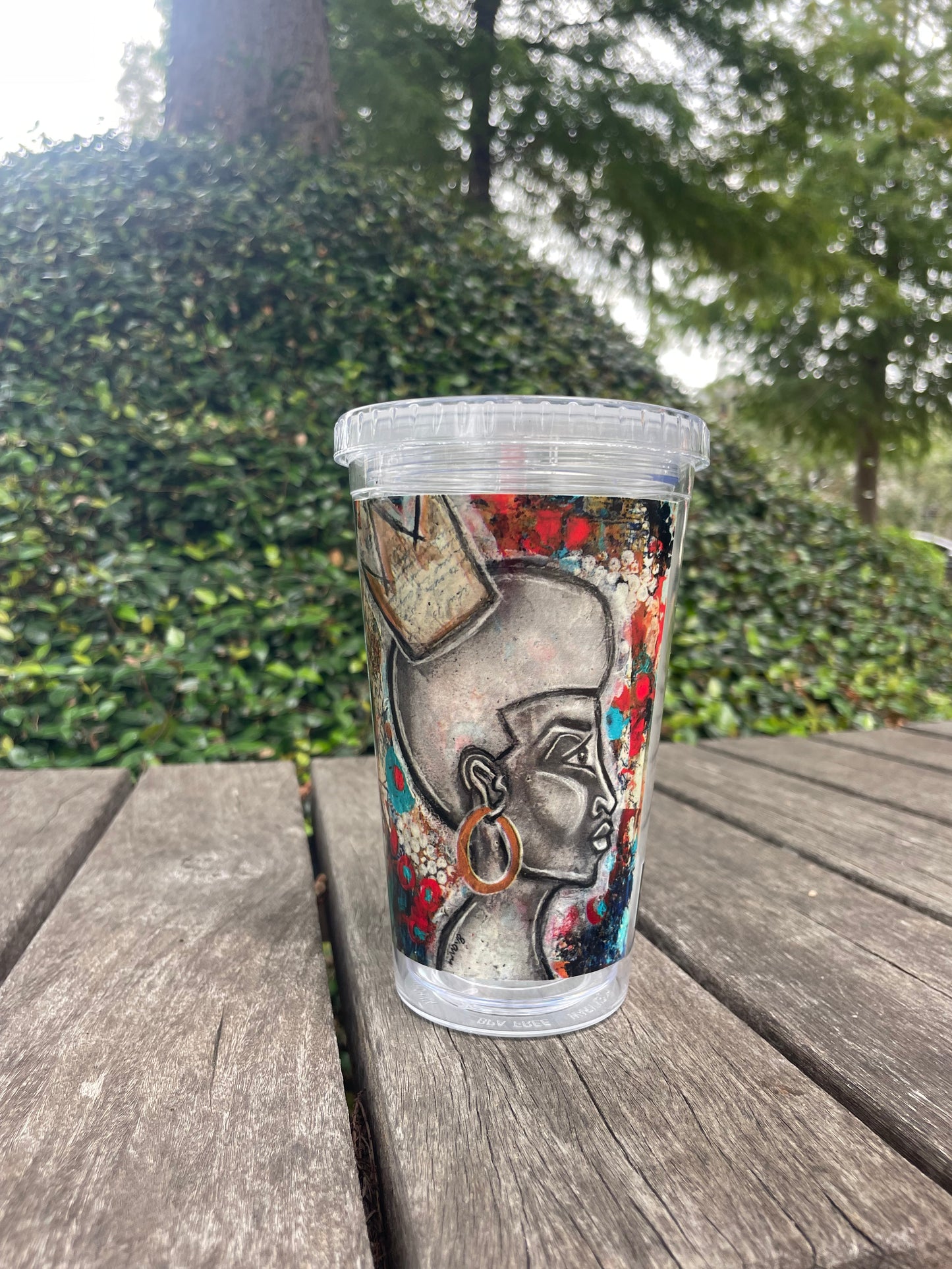 Queen’s Reich Clear plastic tumbler