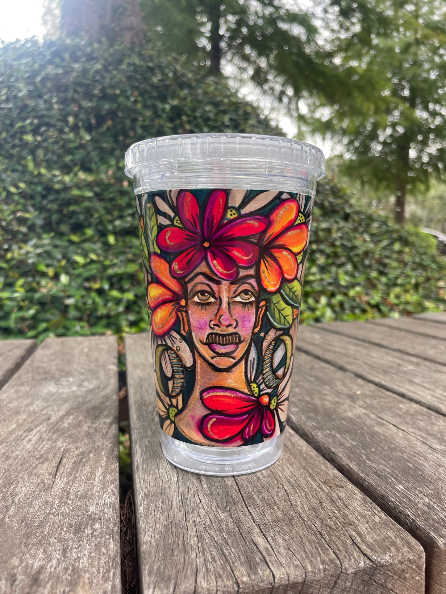 Floral Forest Clear plastic tumbler
