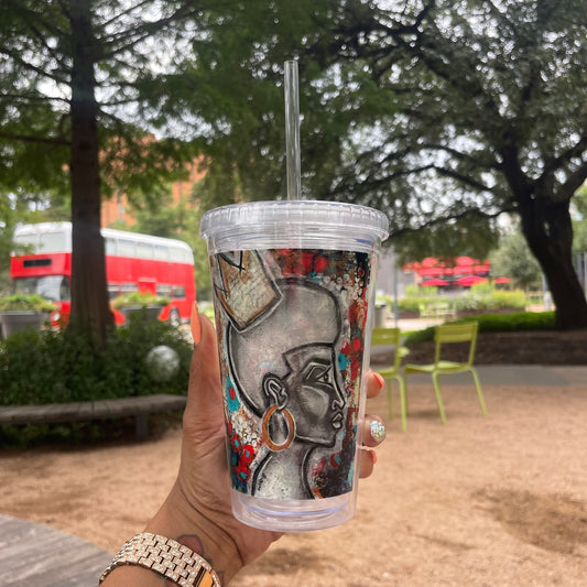 Queen’s Reich Clear plastic tumbler