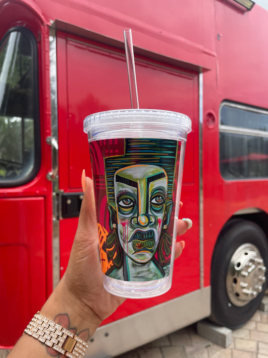 Sunset Over the Serengeti Clear plastic tumbler