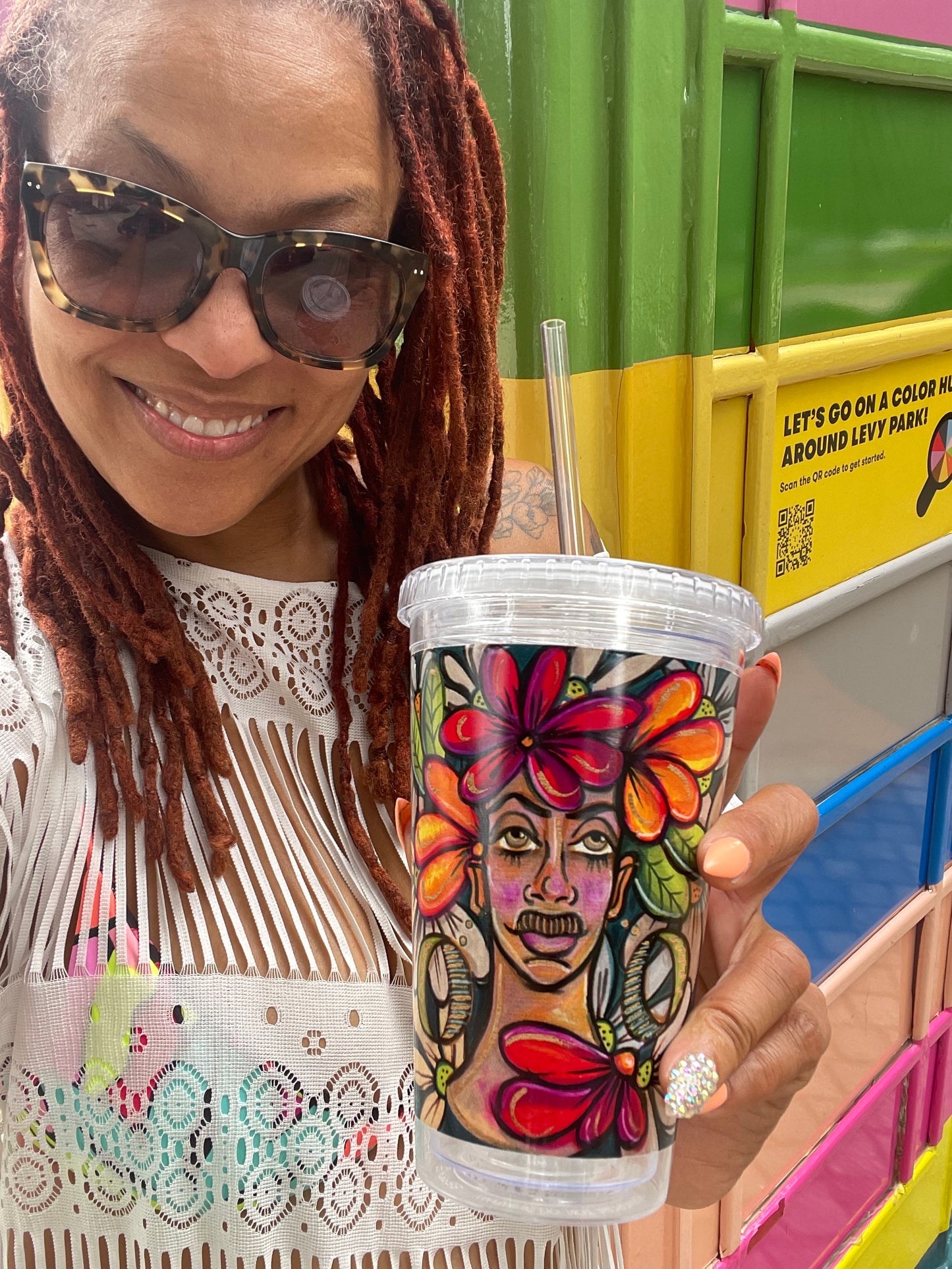 Floral Forest Clear plastic tumbler