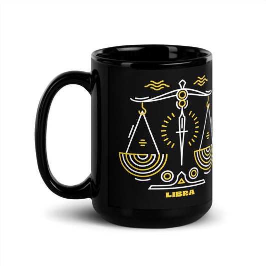 Libra Black Glossy Mug