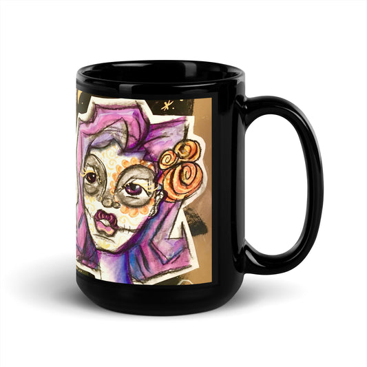 Violet Black Glossy Mug