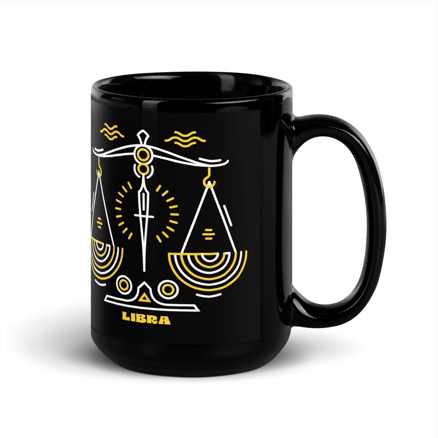 Libra Black Glossy Mug