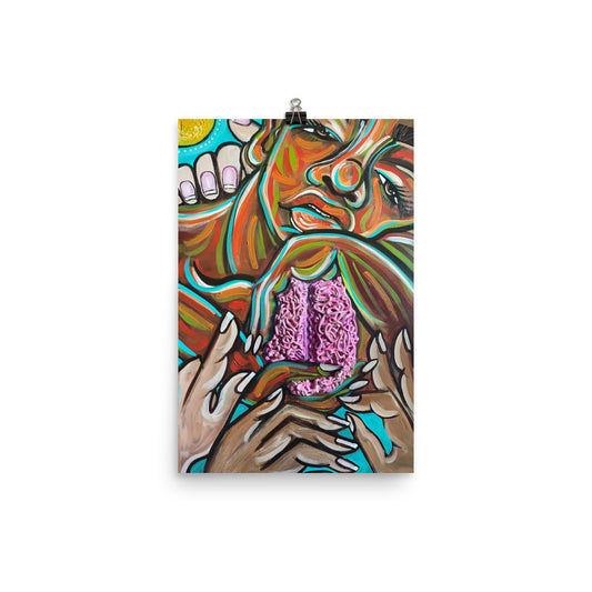 Grappling Paper Print